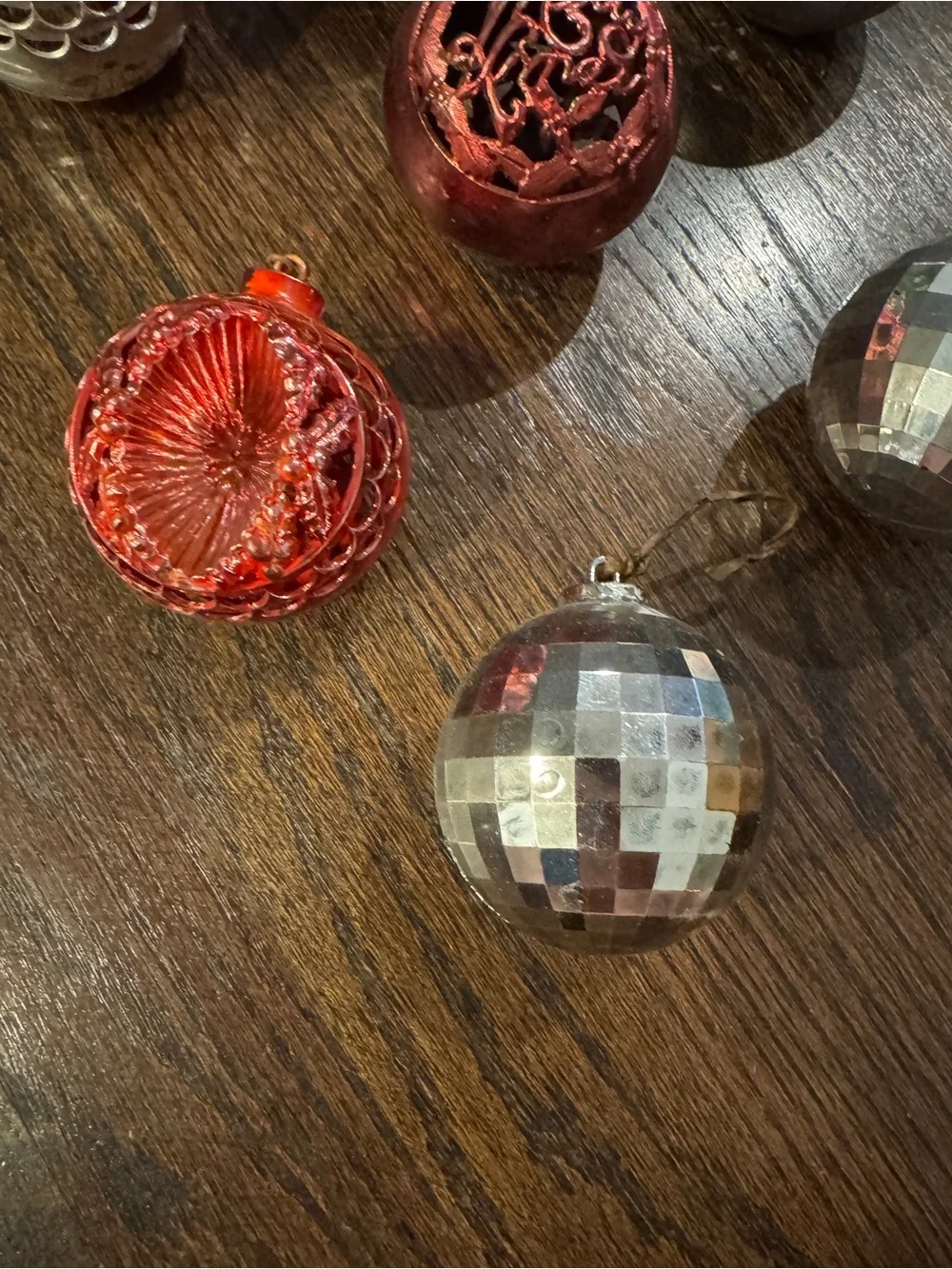 Vintage Bradford Exchange Ornaments Red, Green, Silver - UFO Die cut